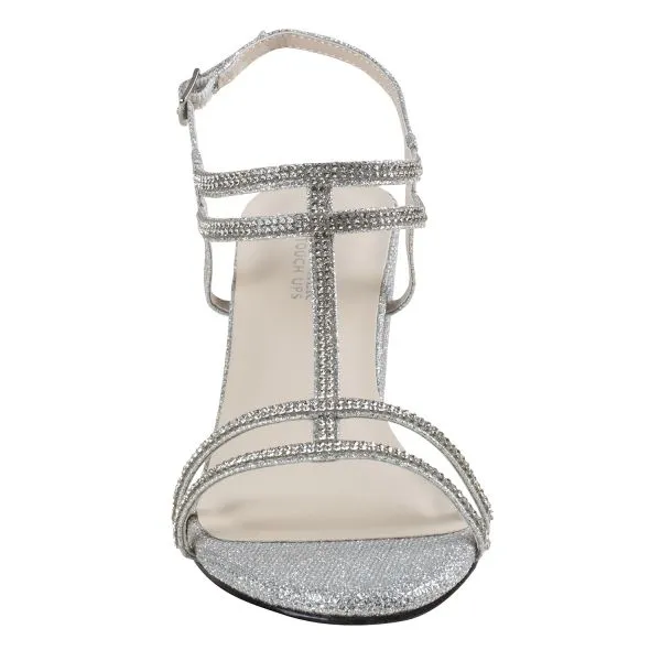 Sam 2 1/4 Heel Rhinestone | Silver, Champagne