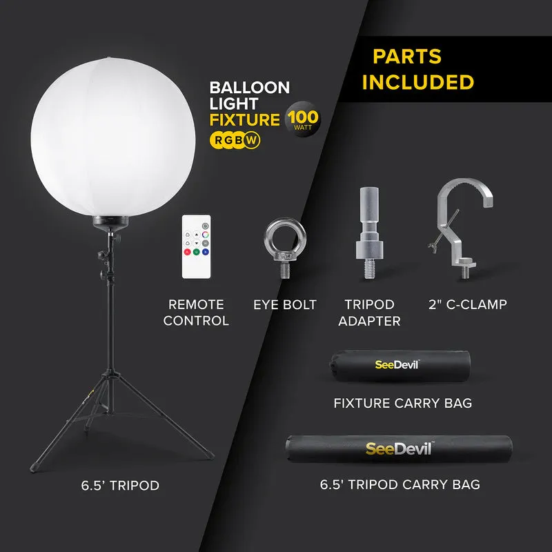 SeeDevil RGBW 100 Watt Color Changing LED Balloon Light Kit