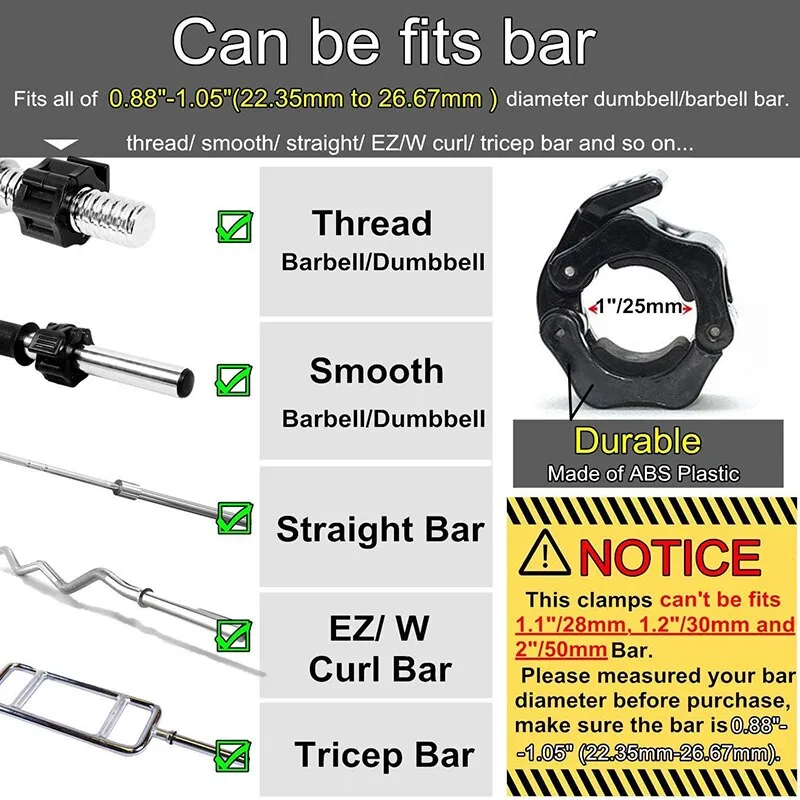 Spinlock Collars Barbell Collar Lock Dumbell Barbell Clamps