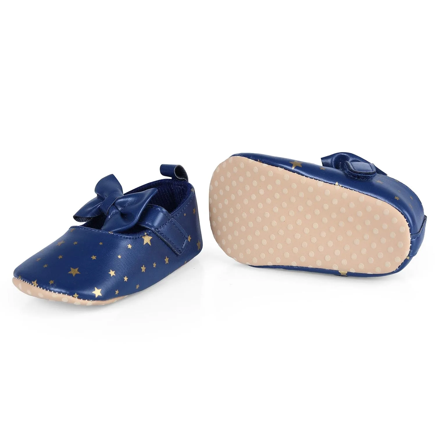 Star Premium Girls Soft Anti-Slip Ballerina Shoes - Navy Blue