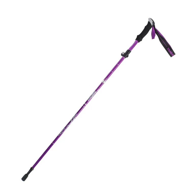 TANERDD TR-D0001 Trekking Poles Aluminum Alloy Folding Outdoor Handrails Trekking Walking Sticks(Short Model (Purple))