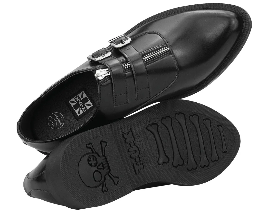 T.U.K BLACK ZIP 2 BUCKLE JAM SHOE