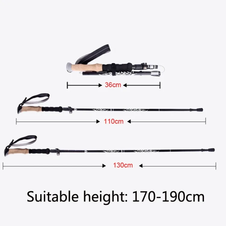 TUOBEIS TBS-006 Trekking Pole Ultra-Light Folding Trekking Mountain Climbing Crutch(Black Long Model)