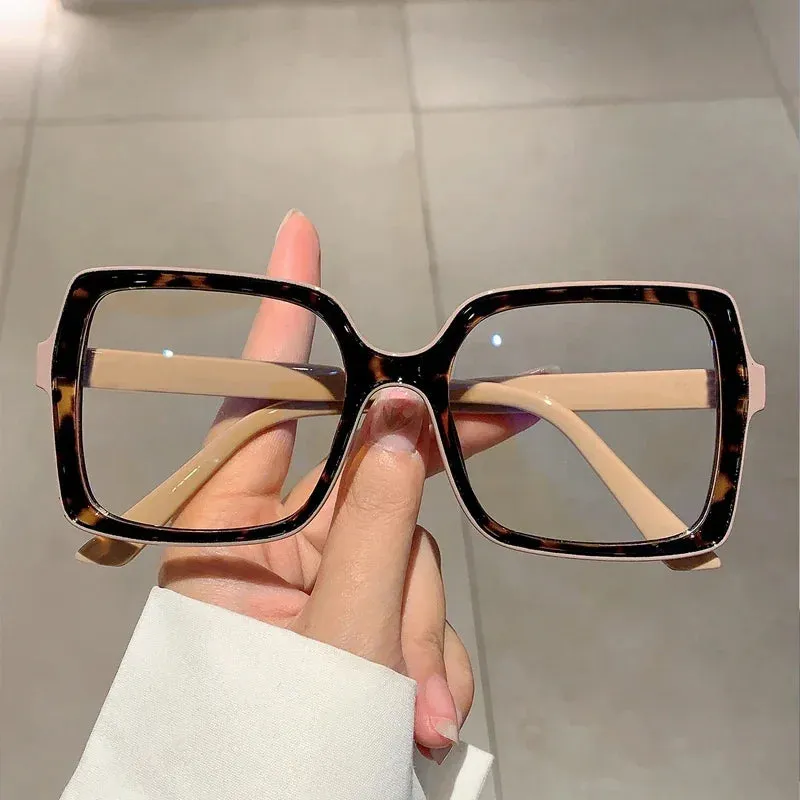 VAIGE Stylish Oversized Square Eyeglasses - Blue Light Blocking in Classic Black and Trendy Tortoise