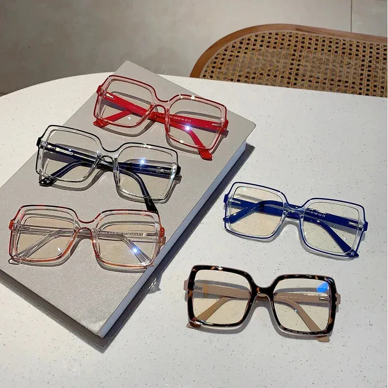 VAIGE Stylish Oversized Square Eyeglasses - Blue Light Blocking in Classic Black and Trendy Tortoise