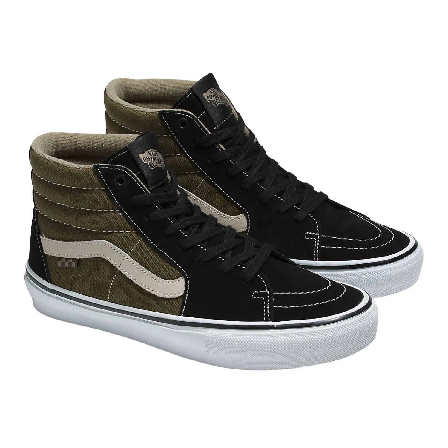 Vans Skate Sk8-Hi Black/Olive - Men's Shoes