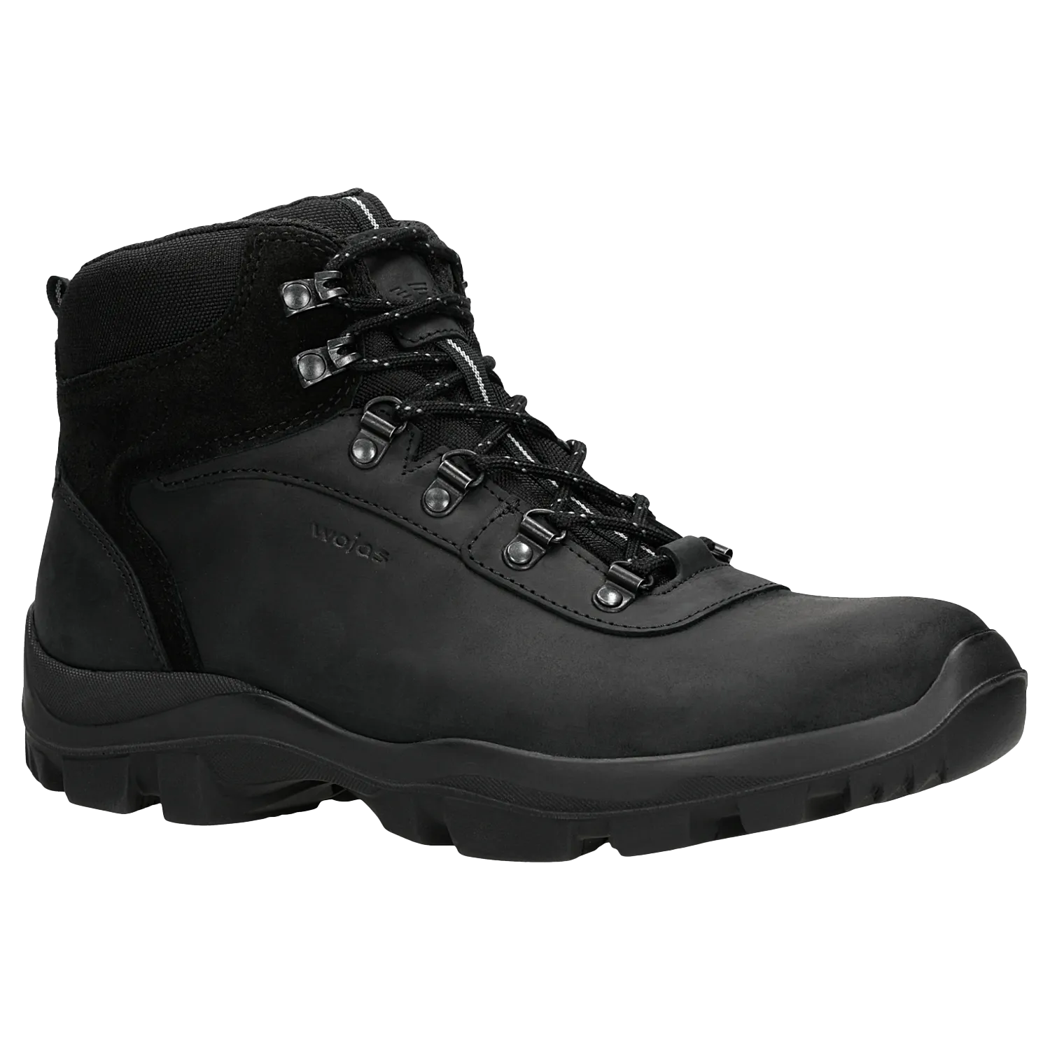 Wojas Black Leather Trekking Ankle Boots | 2402971