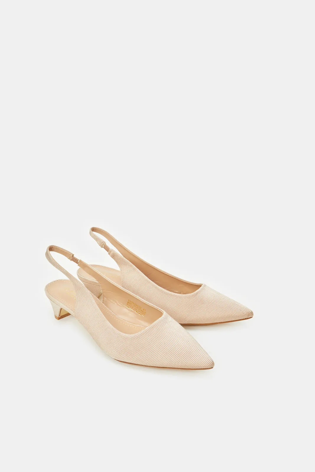 Women Beige Patent Slingback Sandal