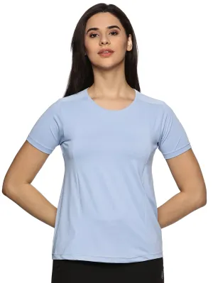 Women Breathable Quick Dry Kooltex Regular Fit Sports T-Shirt (Sky Blue)