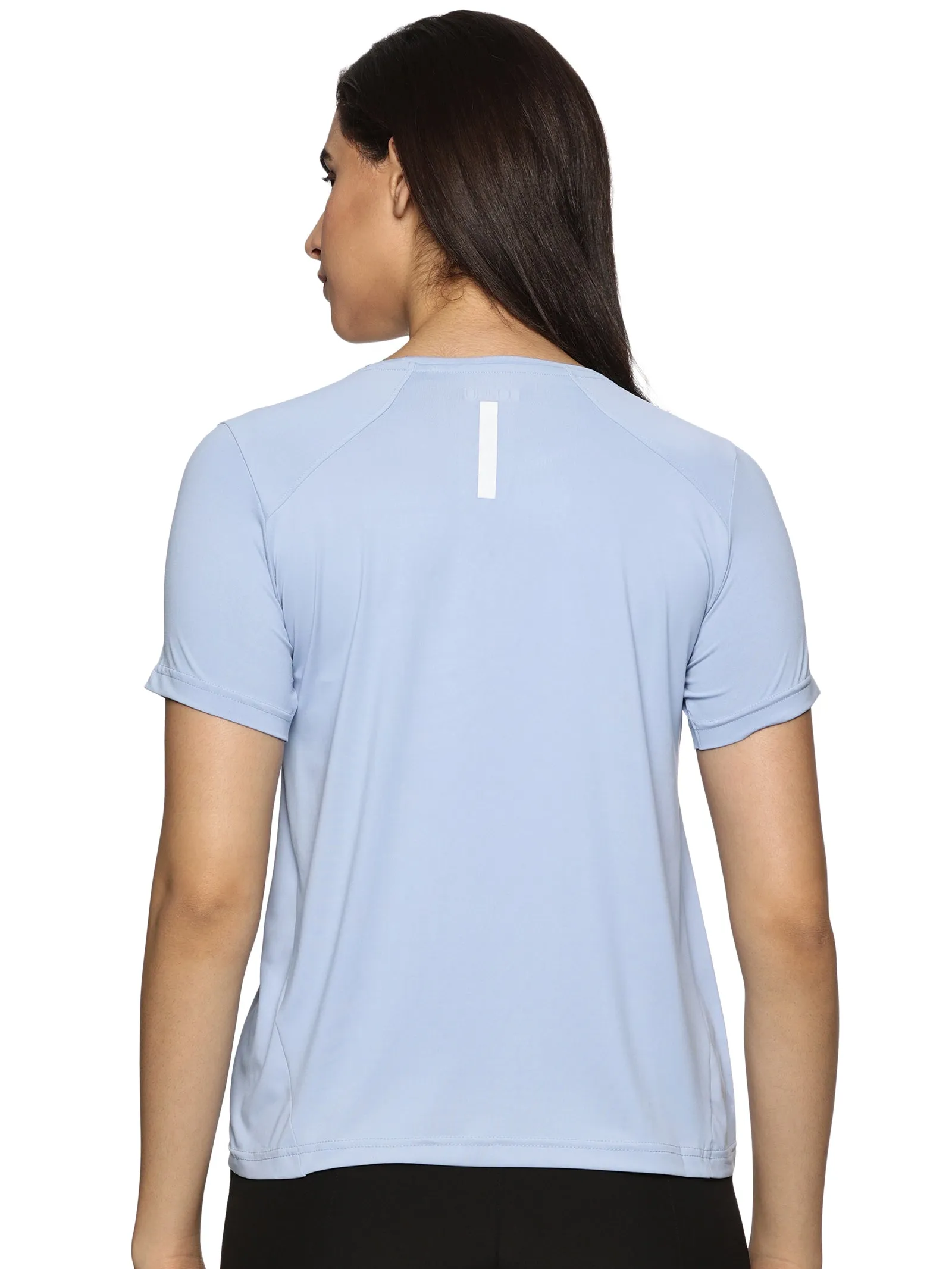 Women Breathable Quick Dry Kooltex Regular Fit Sports T-Shirt (Sky Blue)