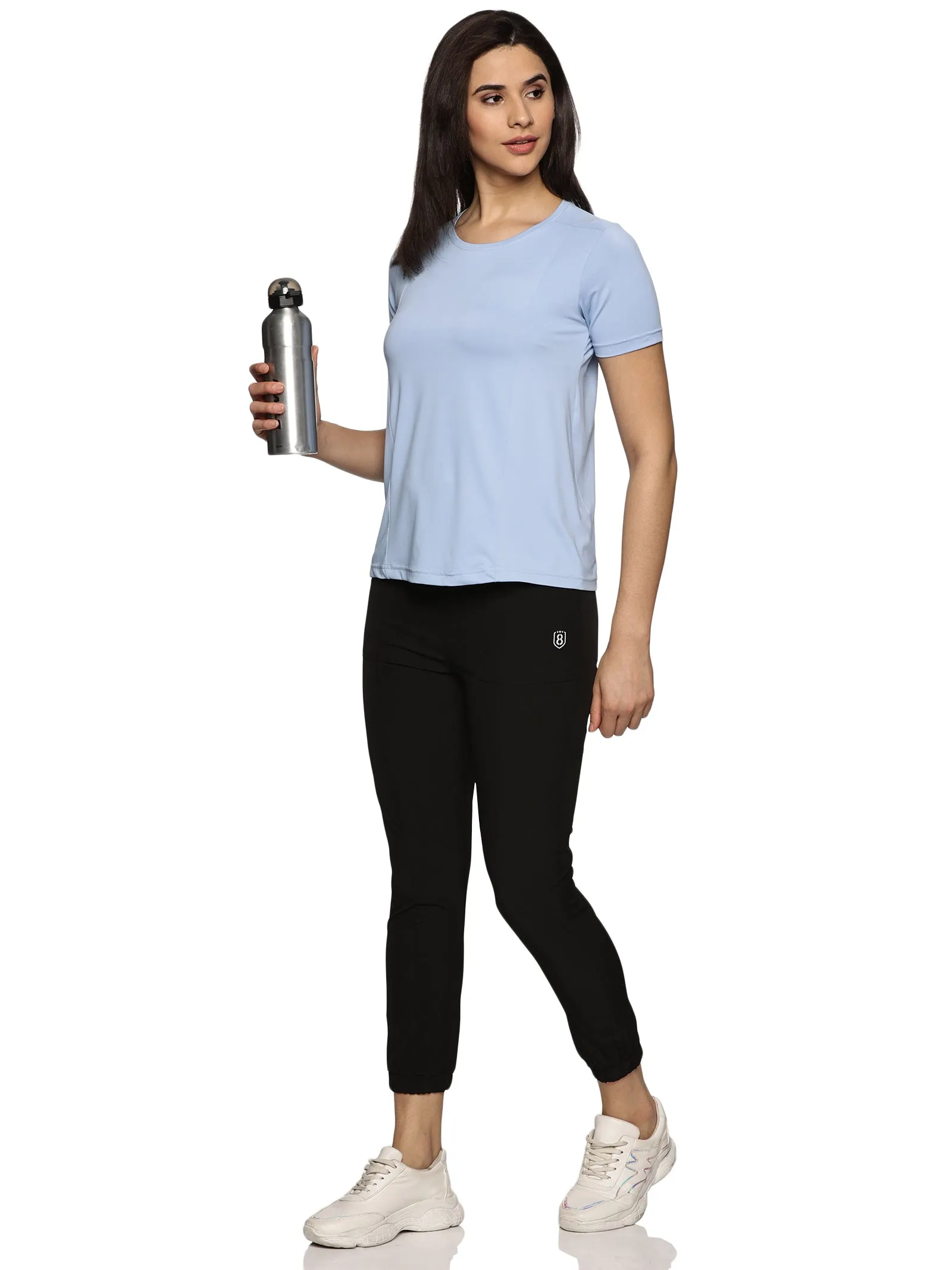 Women Breathable Quick Dry Kooltex Regular Fit Sports T-Shirt (Sky Blue)