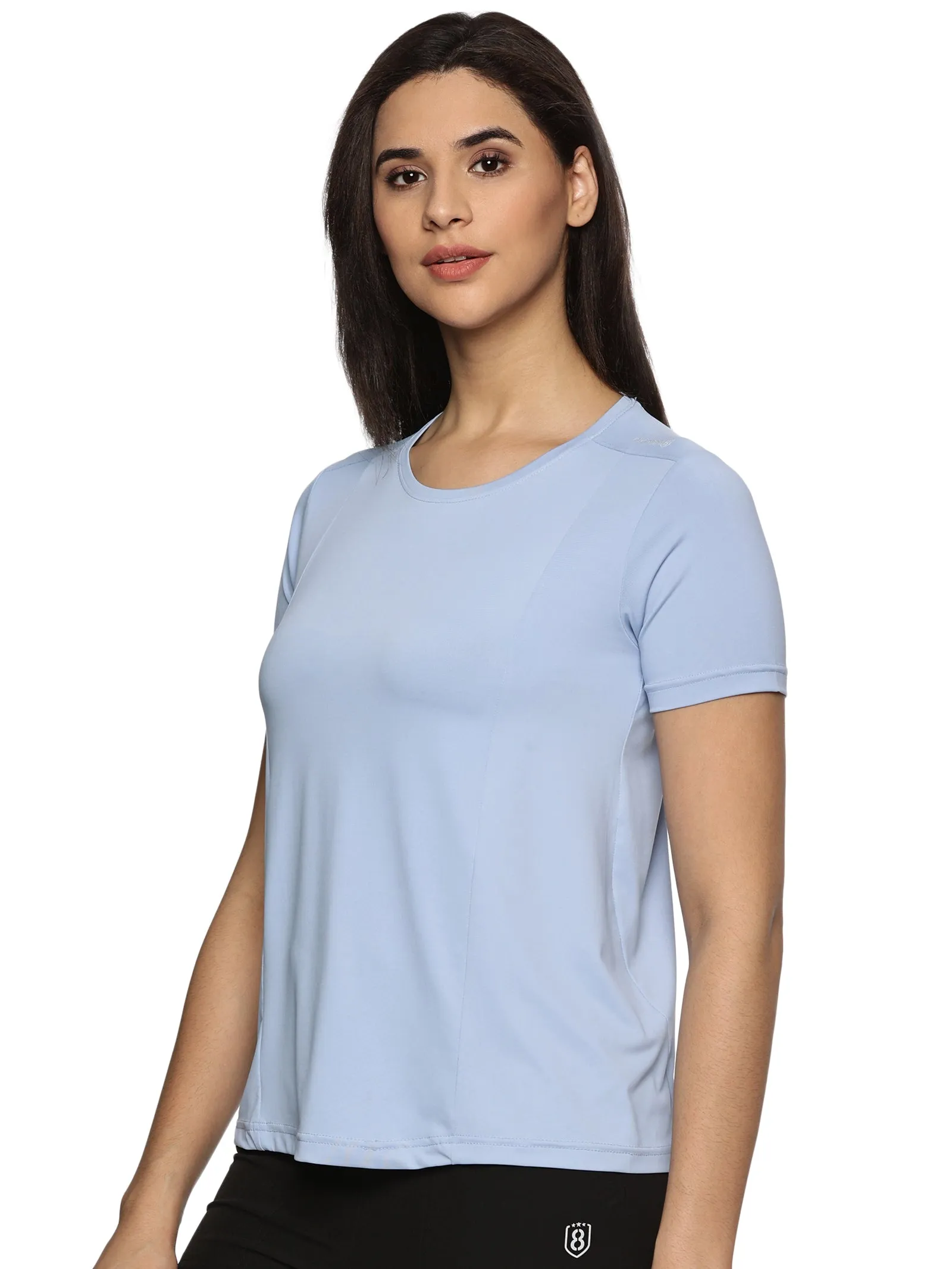 Women Breathable Quick Dry Kooltex Regular Fit Sports T-Shirt (Sky Blue)