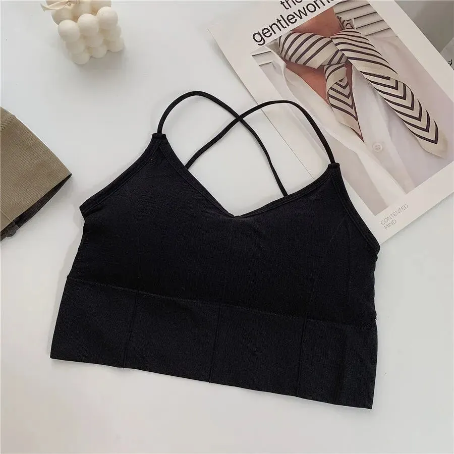 Women Push Up Yoga Gym Crop Top Brassiere Fitness Top Breathable Sports Bra