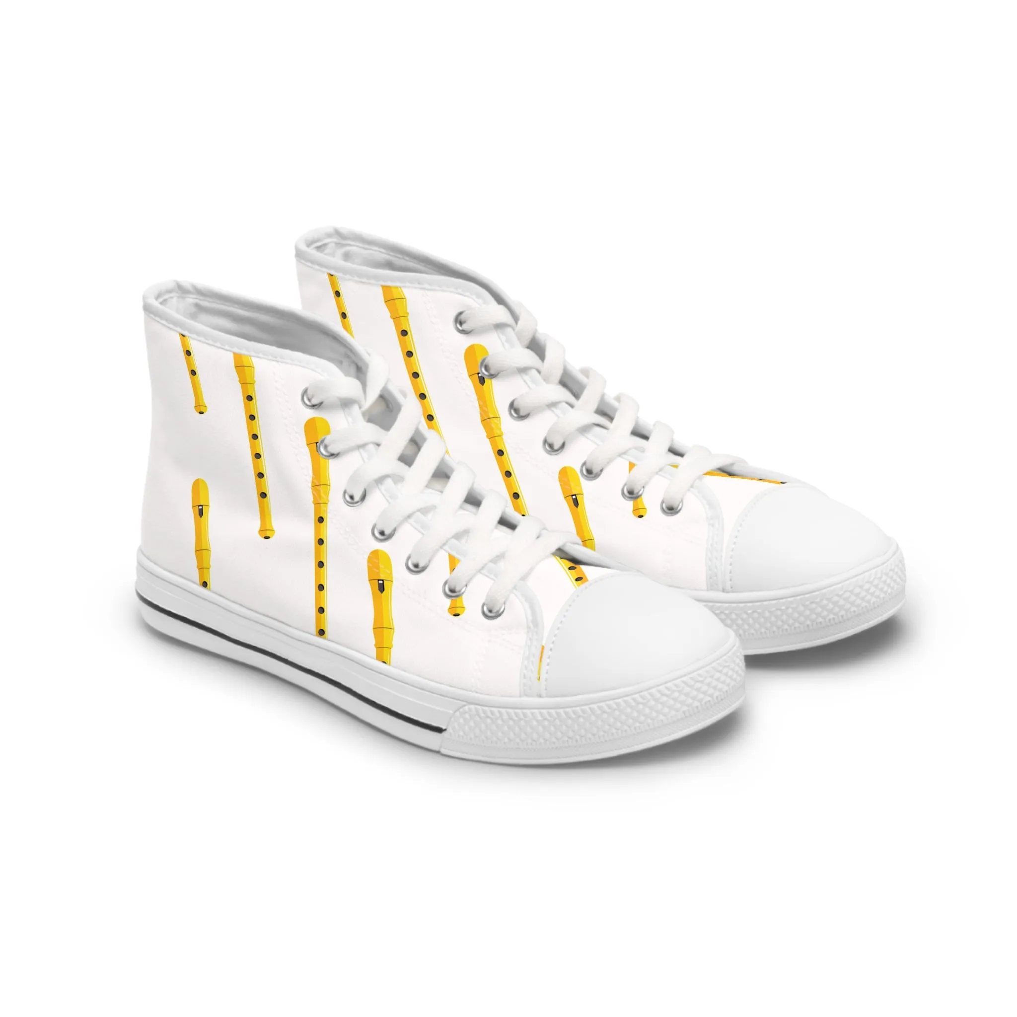 Yellow Clarinet Women's High Top Sneakers