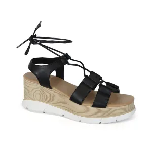 YOKI CARMEL-02 Women's Lace Up Flat form Wedge Sandals