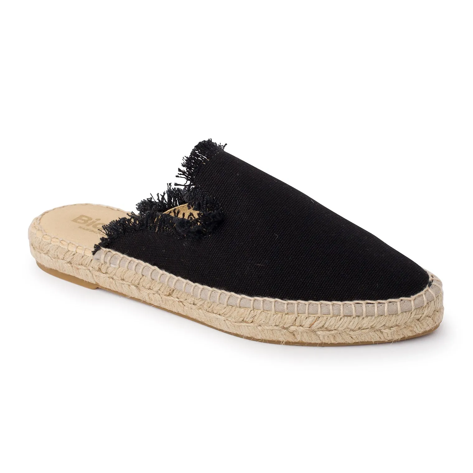 Zaragoza Canvas Espadrille Mule Slides - Black