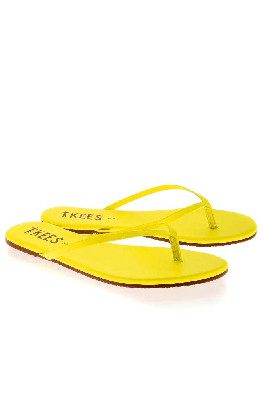 ZINCS Neon Yellow Leather Thong Sandals